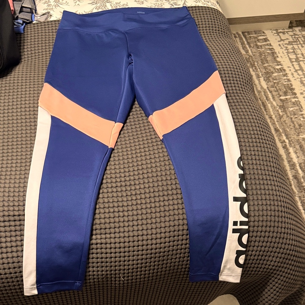 Adidas Leggings in Blue and Peach